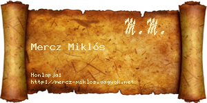 Mercz Miklós névjegykártya